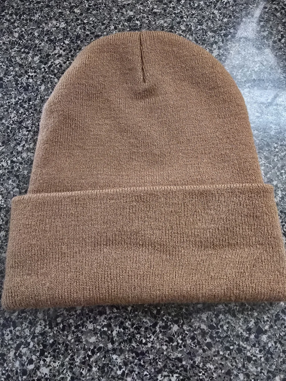 Carhartt Tan Knit Beanie with Logo Patch